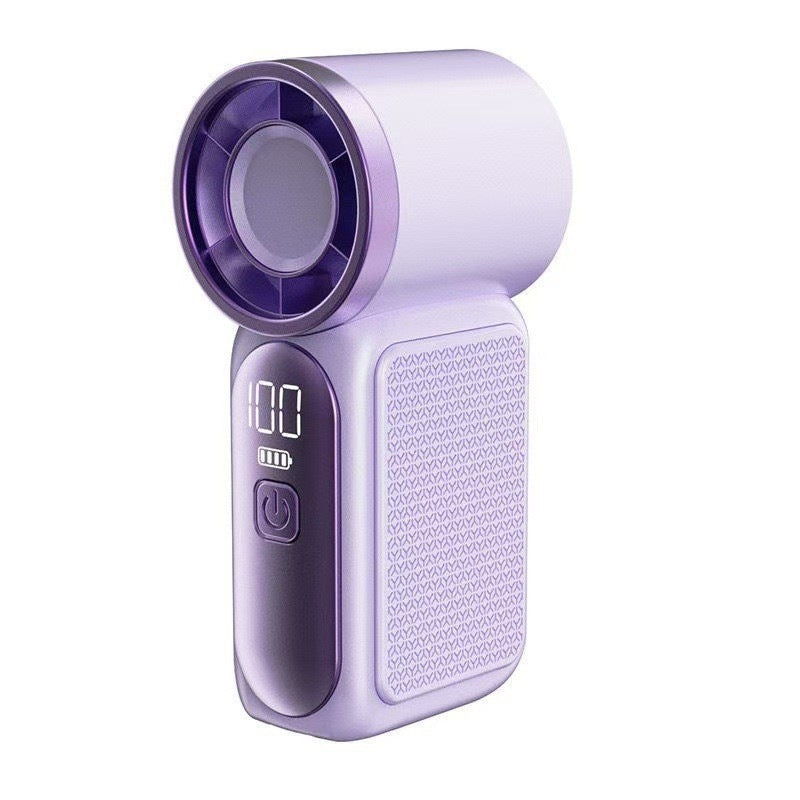 ❄️Mini Handheld Fan with LED Display👍5-Speed Turbo Pocket size Fan✨USB Rechargeable, High-Speed Cooling for Travel & Makeup