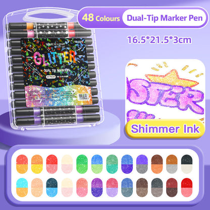 🎁Dual-Tip Glitter Marker Pen