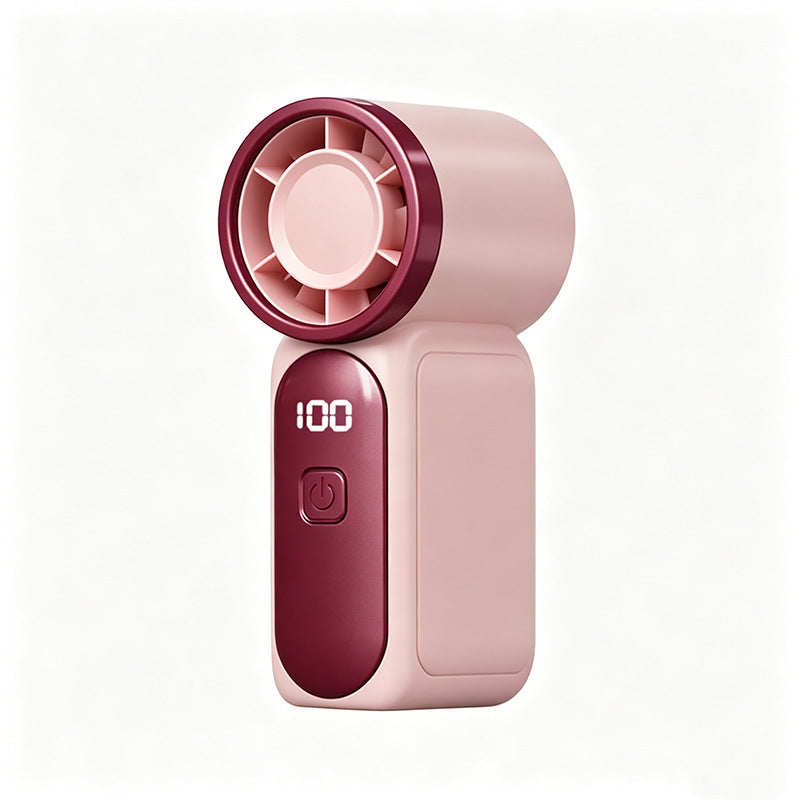 ❄️Mini Handheld Fan with LED Display👍5-Speed Turbo Pocket size Fan✨USB Rechargeable, High-Speed Cooling for Travel & Makeup