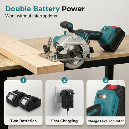 💥High-Speed Cordless Circular Saw – Brushless Motor, Dual Battery, Precision Cuts
