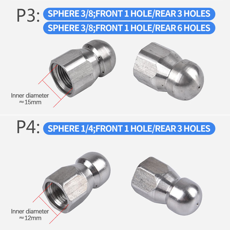 Stainless Steel Drain Cleaning Nozzle - Clears Clogs and Prevents Blockages 💦✨