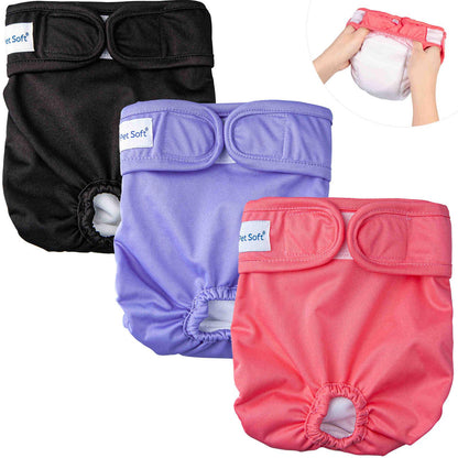 Washable Pet Diapers for Female Male Dogs, Reusable Doggy Diapers
