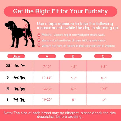 Washable Pet Diapers for Female Male Dogs, Reusable Doggy Diapers