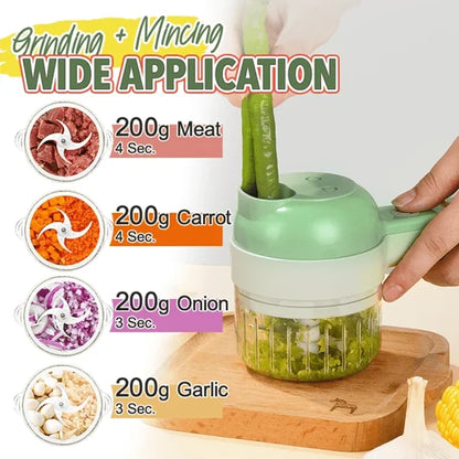 4‑in‑1 Handheld Electric Food Chopper