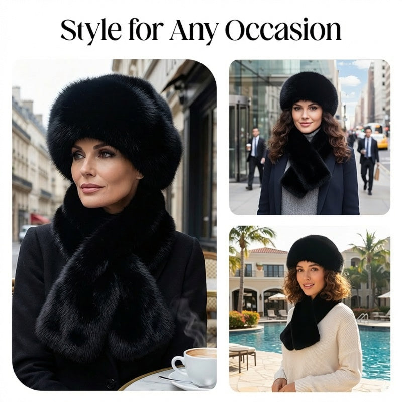 🔥Fluffy Fur Bucket Hat Warm Winter Hat + Free Matching Scarf