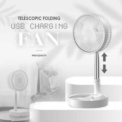 🔋Rechargeable USB Folding Telescopic Fan – Silent, 180° Rotating, 4 Speeds, Portable ✨