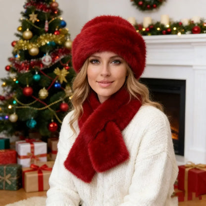 🔥Fluffy Fur Bucket Hat Warm Winter Hat + Free Matching Scarf