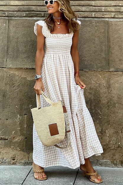 💃Women's Vintage Plaid Clashing Dresses