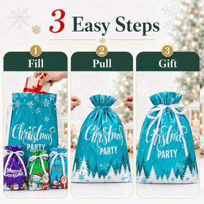Ready for Christmas!🎅Drawstring Christmas Gift Bags (Biodegradable)