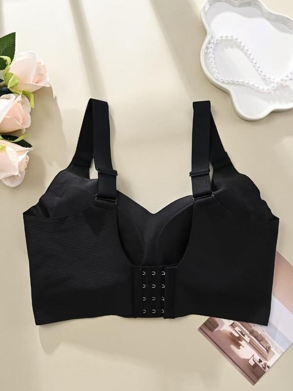 💕Subtle Striped Seamless Bra with W-Support – Comfort & Style!