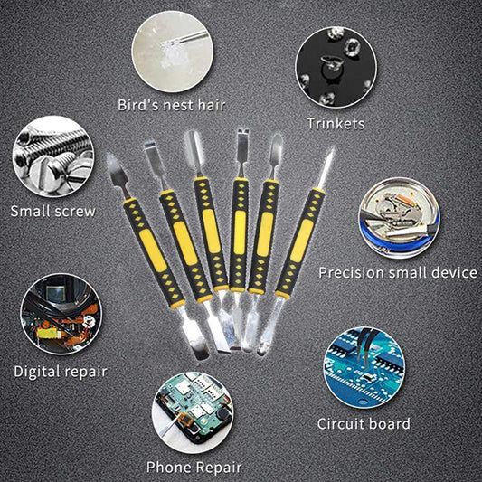 ⚡ 6-Piece Metal Crowbar Set - Multipurpose Pry Bar Tools for Demolition, Construction & DIY Projects 🛠️📦