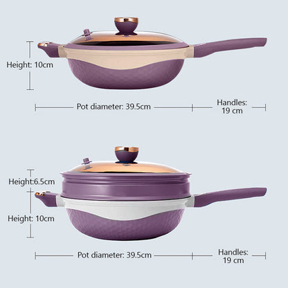 🍳🔥 Non-Stick Pan with Steamer Basket - Healthy Cooking without Oil, Even Heat Distribution for Perfect Results Every Time ✨