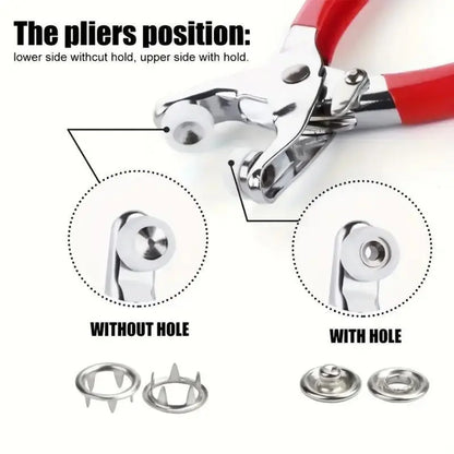 🔥100 pcs Invisible Colored Metal Buckle & 1 Count Manual Pressure Pliers