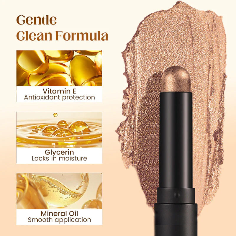 Long-Wear Glitter Stick – One-Swipe Vibrant Color, All-Day/All-Night Wear & Quick-Dry Formula