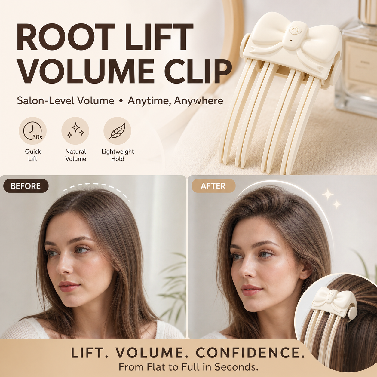 Rechargeable Wireless Hair Root Volumizing Clip