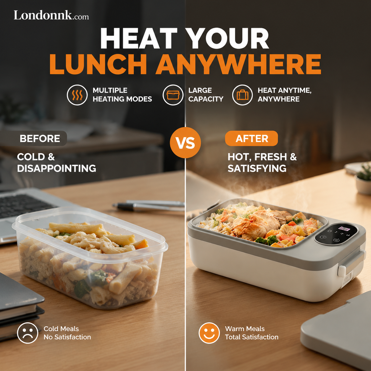 🍱Portable electric lunch box with self-heating