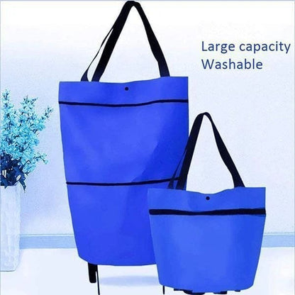 2-in-1 Shopping Bag Foldable Green Bag