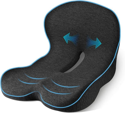 💎Non-Slip Memory Foam Seat Cushion – Prostate Pressure Relief, Sciatica Pain Relief, Breathable Mesh & Universal Fit for Car, Office & Wheelchair