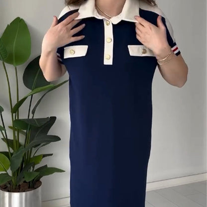 📣Limited discount: 50% off💖Ladies Casual Fashion Lapel Short Sleeve Dress