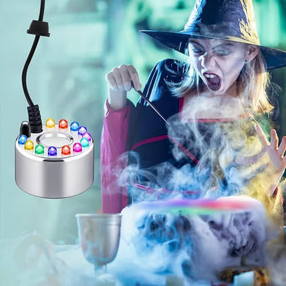 💨 12-LED Ultrasonic Mist Maker Fogger – Creates cool mist & colourful light – Perfect for humidifiers, fountains or Halloween decor – runs quietly in water 💧✨