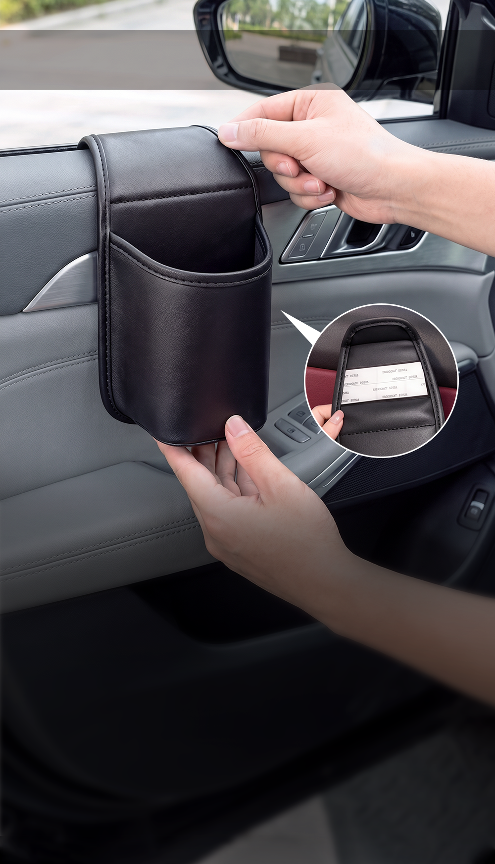 Secure fit car door organizer