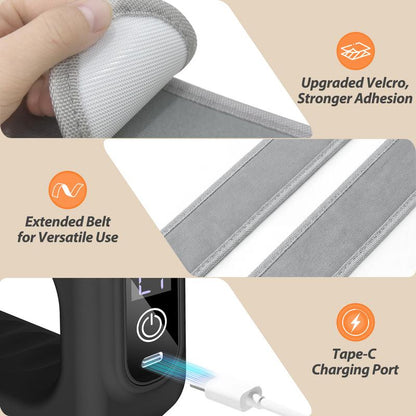 ✨3‑in‑1 Vibrating Fascia Ring Massager – Adjustable Waist Strap Portable Muscle Relief Massager for Back, Hip & Body Tension Release