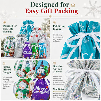Ready for Christmas!🎅Drawstring Christmas Gift Bags (Biodegradable)