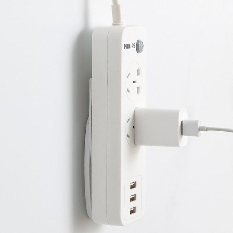 Self Adhesive Desktop Socket Fixer, Power Strip Holder Wall Mount with Cable Organizer Clips, Suitable for WiFi Routers, Remote Controls