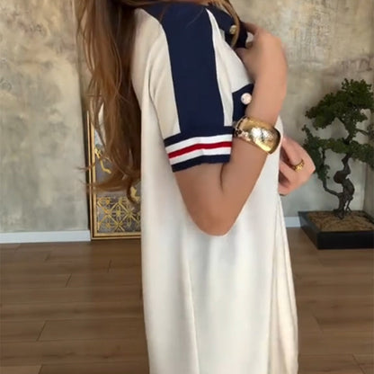 📣Limited discount: 50% off💖Ladies Casual Fashion Lapel Short Sleeve Dress