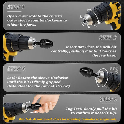 3-Jaw Chuck for Electric Screwdriver & Drill