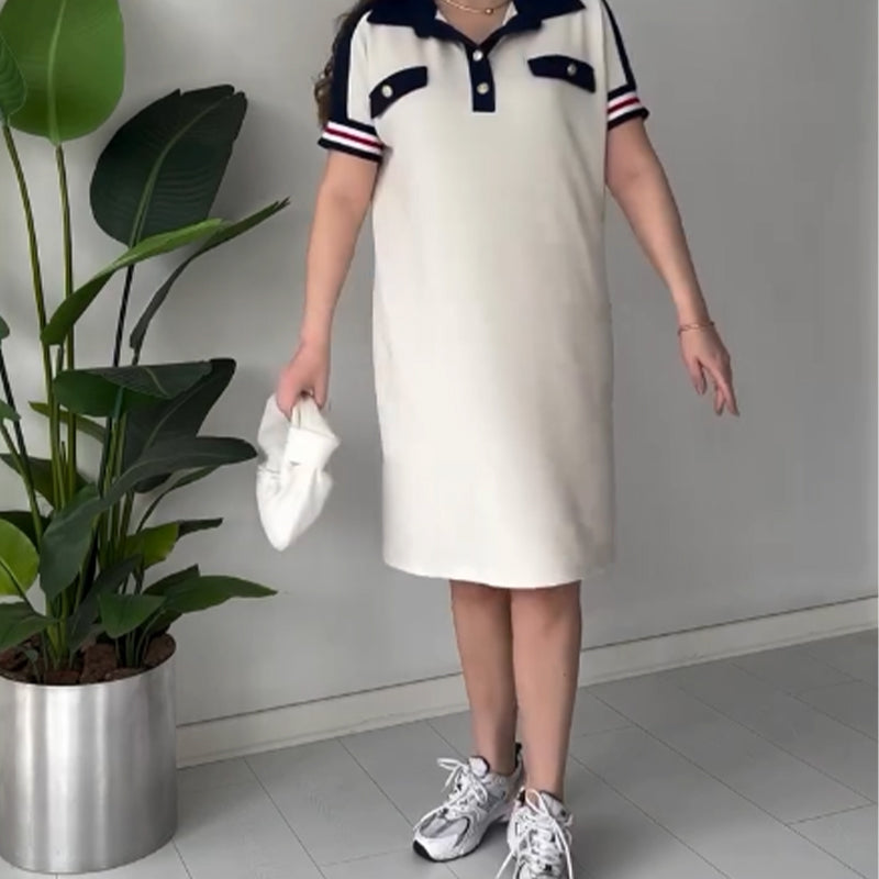 📣Limited discount: 50% off💖Ladies Casual Fashion Lapel Short Sleeve Dress