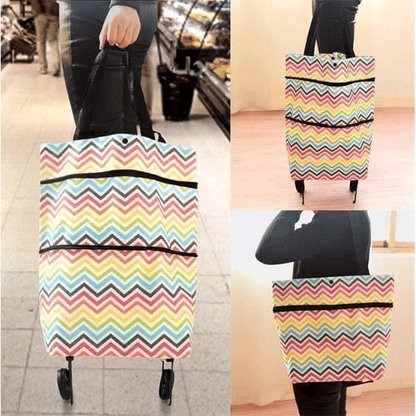 2-in-1 Shopping Bag Foldable Green Bag