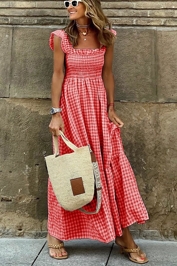 💃Women's Vintage Plaid Clashing Dresses