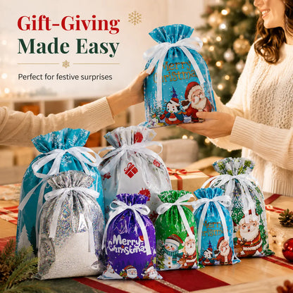 Ready for Christmas!🎅Drawstring Christmas Gift Bags (Biodegradable)