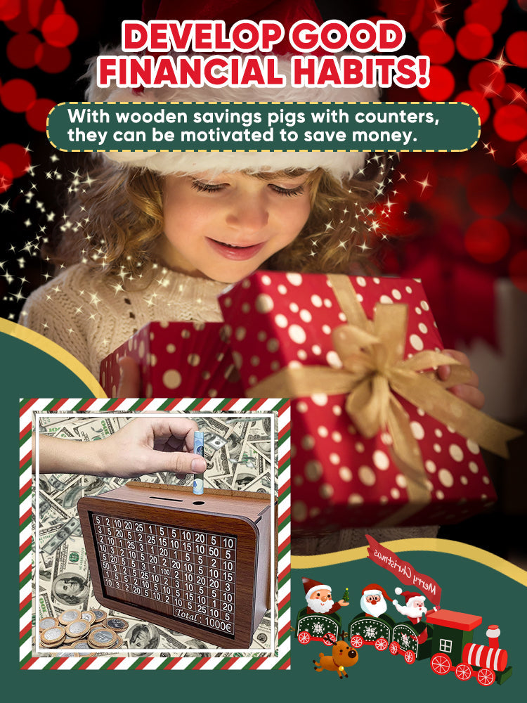 Cash Vault Wooden Savings Box