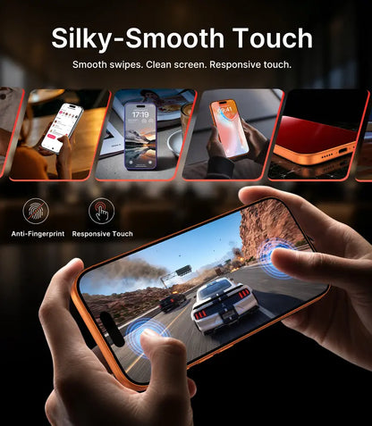 ⏰HD/Anti-Peeping Tempered Glass Screen Protector with Auto Dust-Elimination Installation