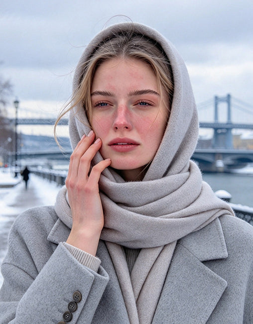 Cold-exposed face during winter weather