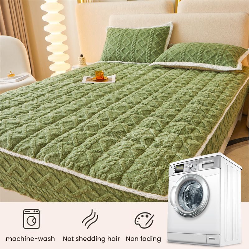 🛏️WARM FITTED BED SHEET - Brushed Flannel & Deep Pocket (Up to 40cm), Non-Slip Corners for All-Season Comfort