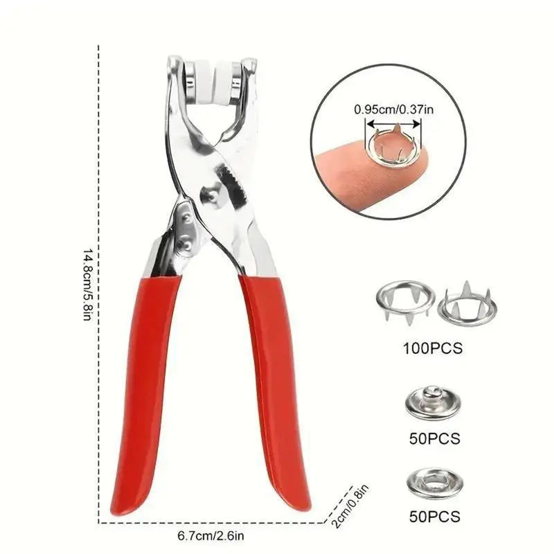 🔥100 pcs Invisible Colored Metal Buckle & 1 Count Manual Pressure Pliers