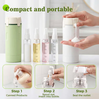 🧴4-in-1 Travel Dispenser Bottles – Leak-Proof, Refillable