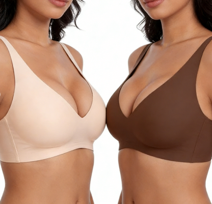 💕Women’s Comfortable Wireless Bras Push Up Bralettes Seamless Tshirts Bras Deep V Everyday Bras