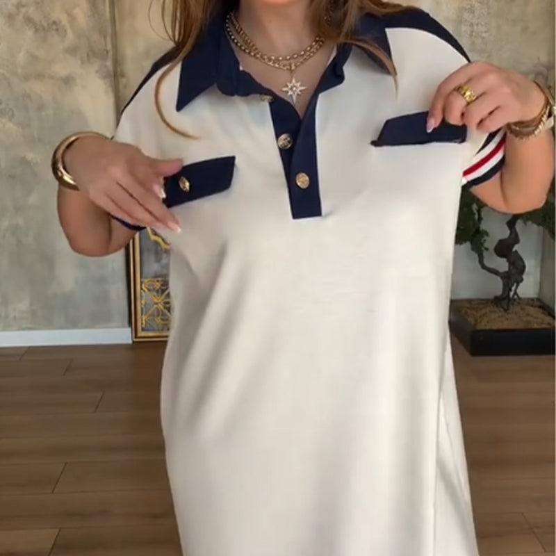 📣Limited discount: 50% off💖Ladies Casual Fashion Lapel Short Sleeve Dress