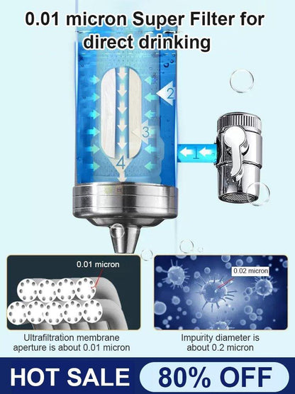 🔥HOT SALE 50% OFF🔥 Installation-free Stainless Steel Household Faucet Water Purifier