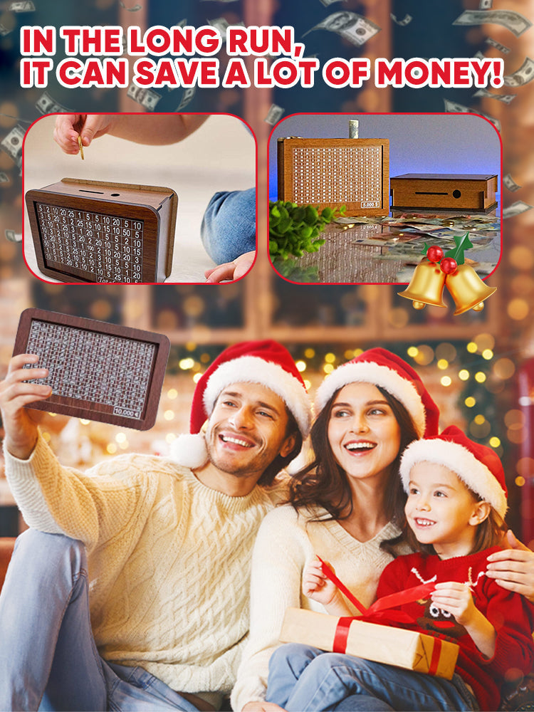 Cash Vault Wooden Savings Box