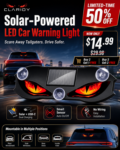 🚗🔆 Solar-Powered LED Car Warning Light – 50% OFF! Solar-powered, weatherproof, automatic activation at dark – for more safety on the roadside. 🔥🛡️