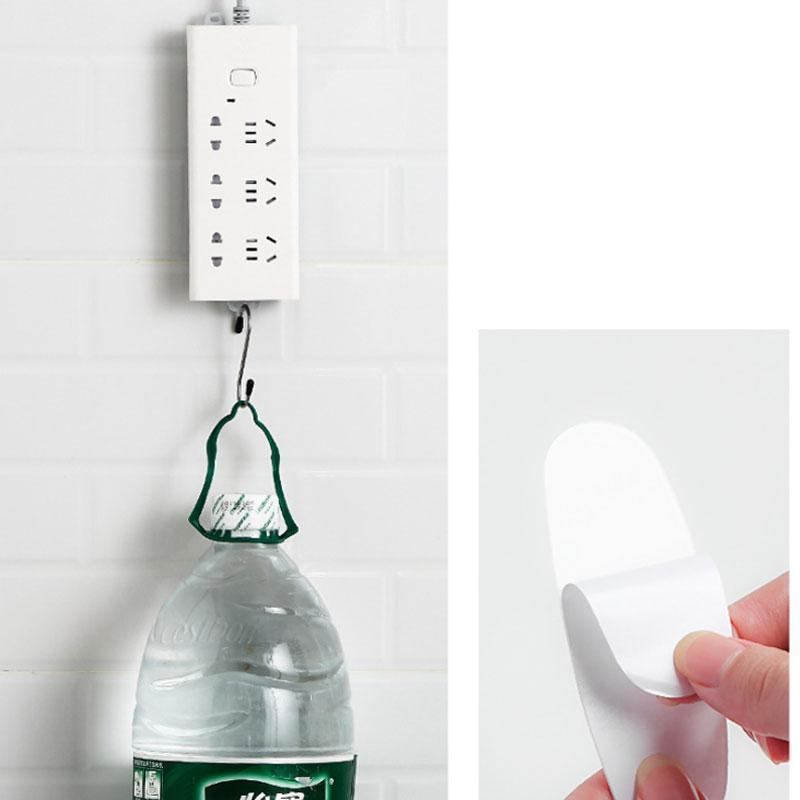 Self Adhesive Desktop Socket Fixer, Power Strip Holder Wall Mount with Cable Organizer Clips, Suitable for WiFi Routers, Remote Controls