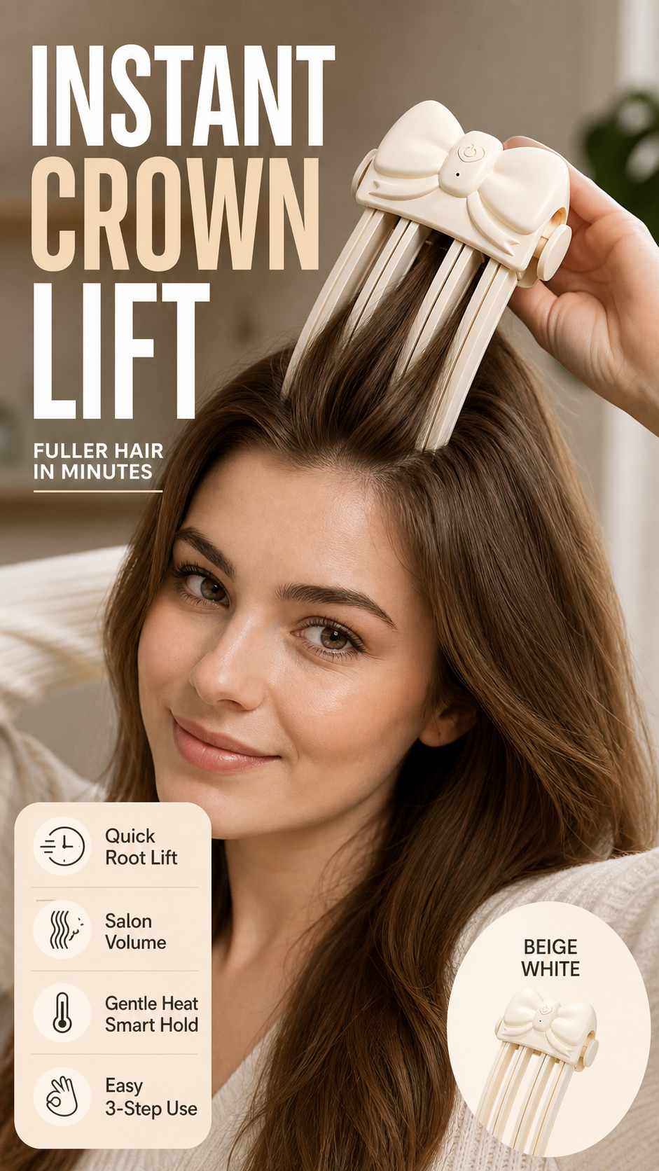 Rechargeable Wireless Hair Root Volumizing Clip