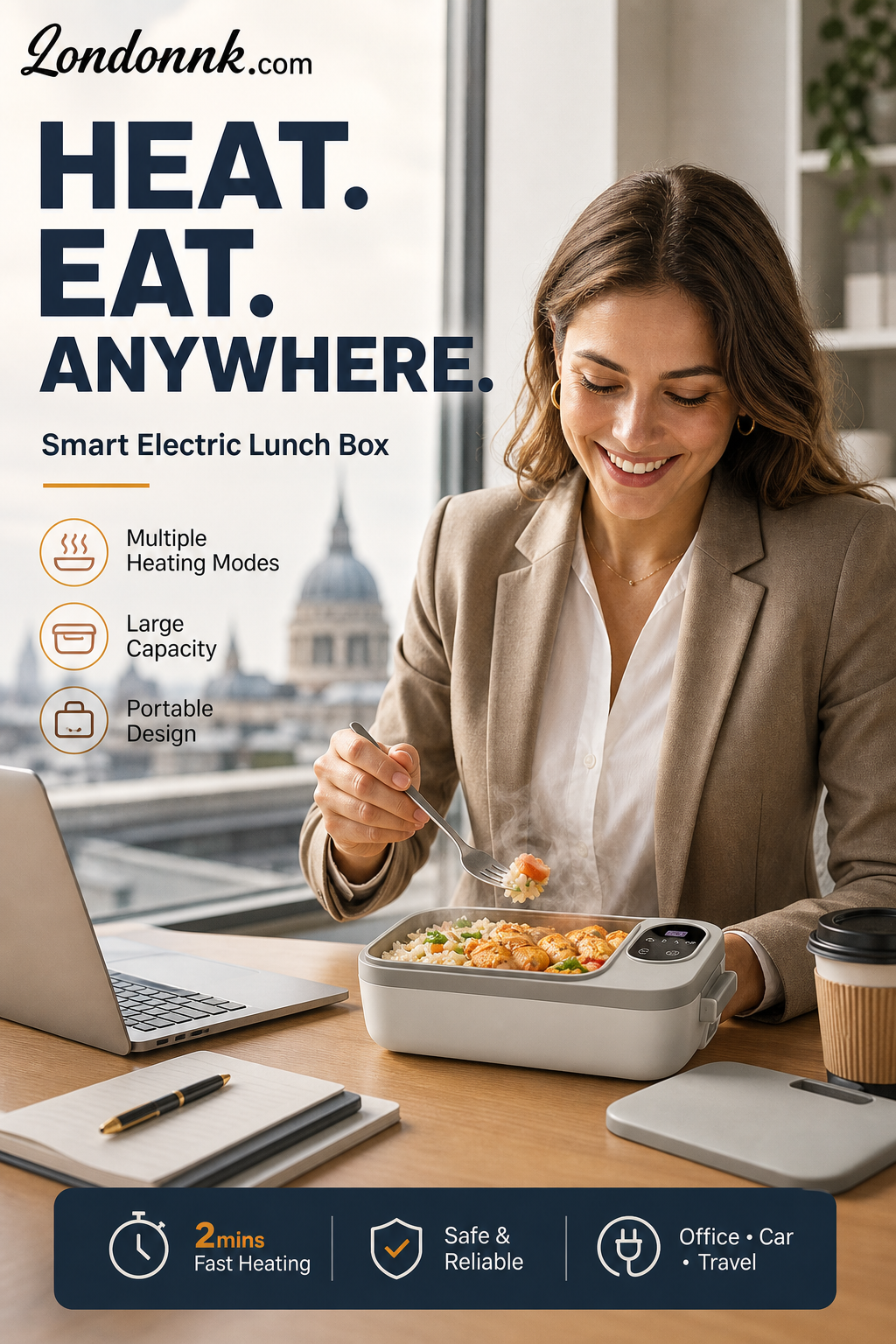 🍱Portable electric lunch box with self-heating