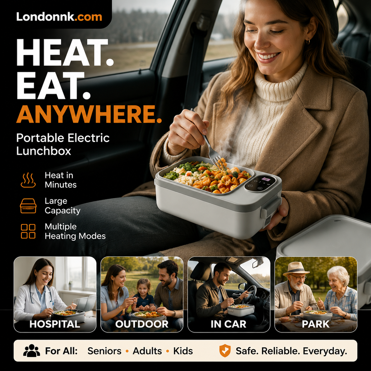 🍱Portable electric lunch box with self-heating