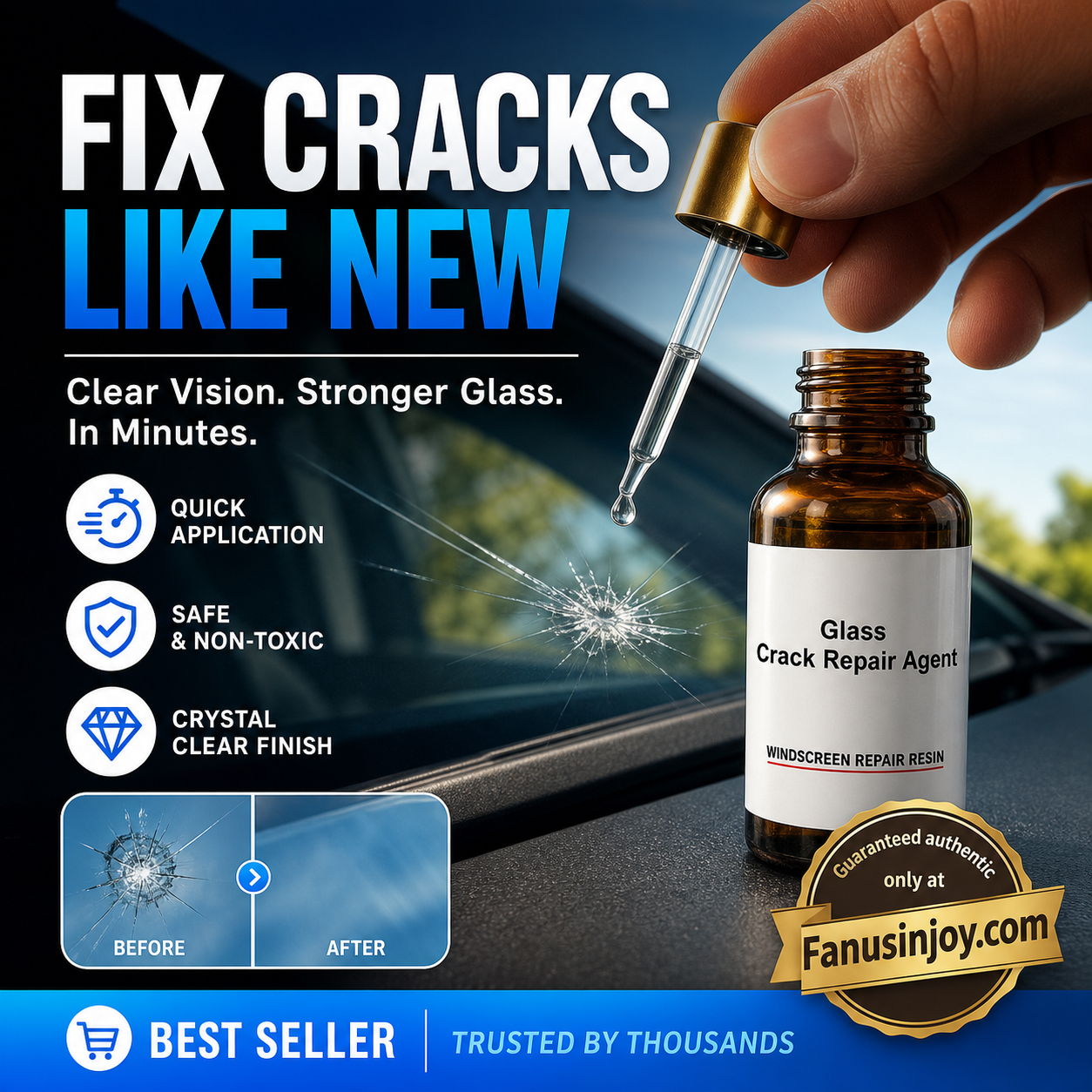 Glass Crack Repair Agent